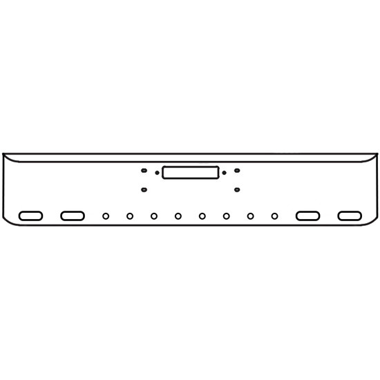 20 Inch Chrome Texas Rolled End Bumper With Tow, 4 Oval And 8 - 2 Inch Round Light Holes For Western Star 4900