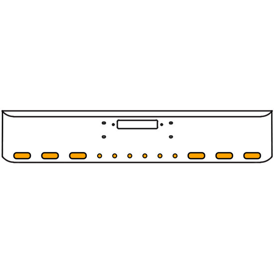 22 Inch Chrome Texas Rolled End Bumper Kit With Center Tow Hole And 6 Oval-6 Round 2 Inch Amber Mirage Lights With Visors For Western Star Constellation, Heritage