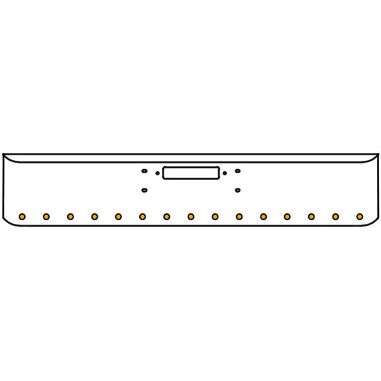 22 Inch Chrome Texas Rolled End Bumper Kit With Center Tow Hole And 15 Round 2 Inch Amber-Clear Std Leds Lights For Western Star Constellation, Heritage