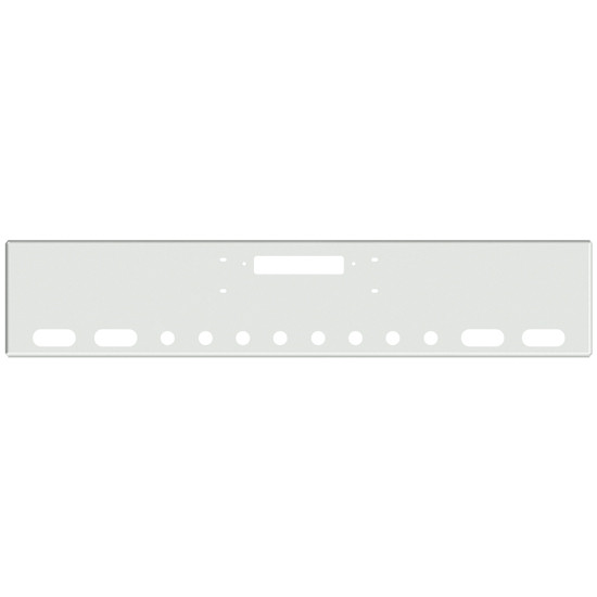 22 Inch Chrome American Eagle Boxed End Bumper With Tow, 4 Oval, 8 Round 2 Inch Light Holes In Face And 1 Round 2 Inch Light Hole Each End For Western Star 4900