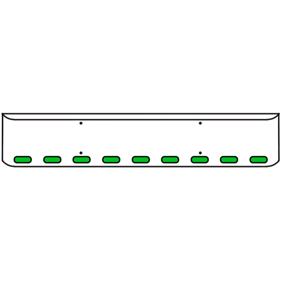 18 Inch Chrome Texas Rolled End Bumper Kit With Bolt Holes And 9 Oval Amber-Green Dual Revolution Lights With Visors For Western Star 4900Sf 2008 - Current