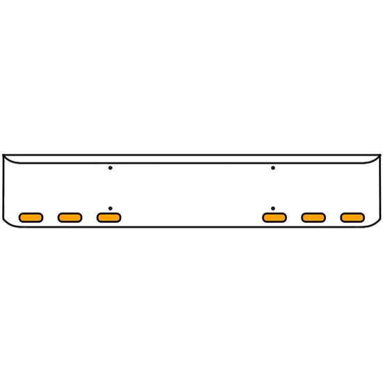 20 Inch Chrome Texas Rolled End Bumper Kit With Bolt Holes And 6 Oval Amber-Clear Chrome Lights With Visors For Western Star 4900Sf 2008 - Current