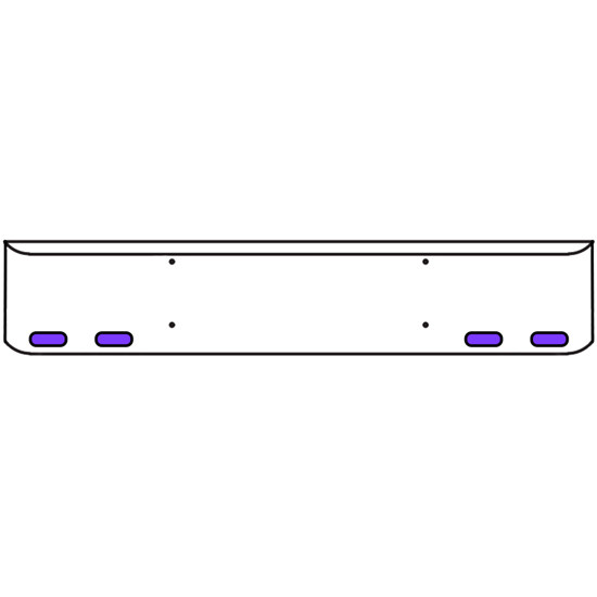 20 Inch Chrome Texas Rolled End Bumper Kit With Bolt Holes And 4 Oval Amber-Purple Dual Revolution Lights With Visors For Western Star 4900Sf 2008 - Current