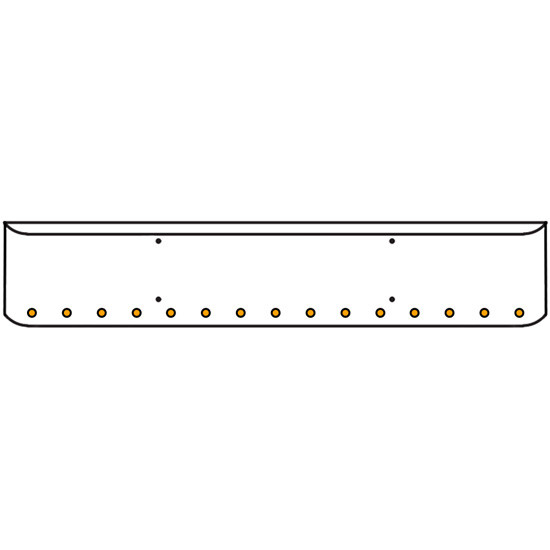 20 Inch Chrome Texas Rolled End Bumper Kit With Bolt Holes And 15 Round 2 Inch Amber Lights With Visors For Western Star 4900Sf 2008 - Current