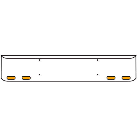 20 Inch Chrome Texas Rolled End Bumper Kit With Bolt Holes And 4 Oval Amber Mirage Lights For Western Star 4900Sf 2008 - Current