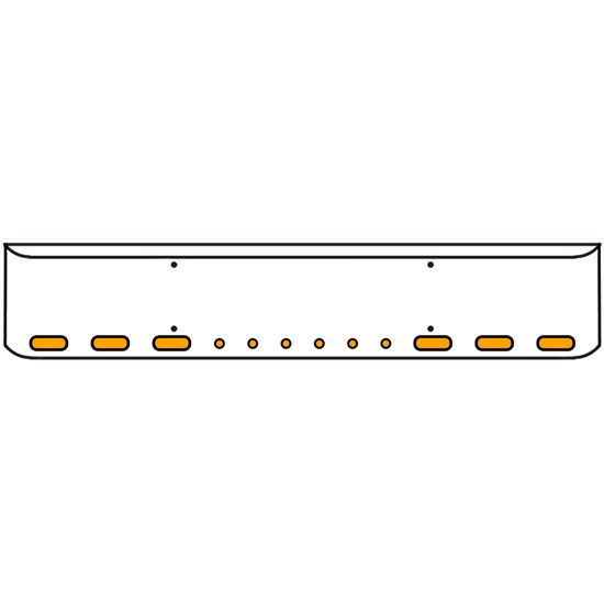 22 Inch Chrome Texas Rolled End Bumper Kit With Bolt Holes And 6 Oval-6 Round 2 Inch Amber-Clear Mirage Lights With Visors For Western Star 4900Sf 2008 - Current