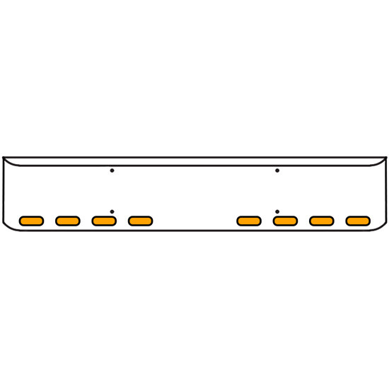 22 Inch Chrome Texas Rolled End Bumper Kit With Bolt Holes And 8 Oval Amber-Clear Mirage Lights With Visors For Western Star 4900Sf 2008 - Current