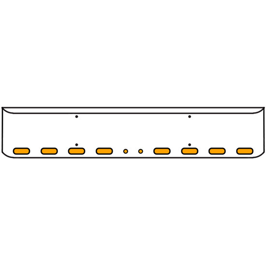 22 Inch Chrome Texas Rolled End Bumper Kit With Bolt Holes And 8 Oval-2 Round 2 Inch Amber-Clear Chrome Lights For Western Star 4900Sf 2008 - Current