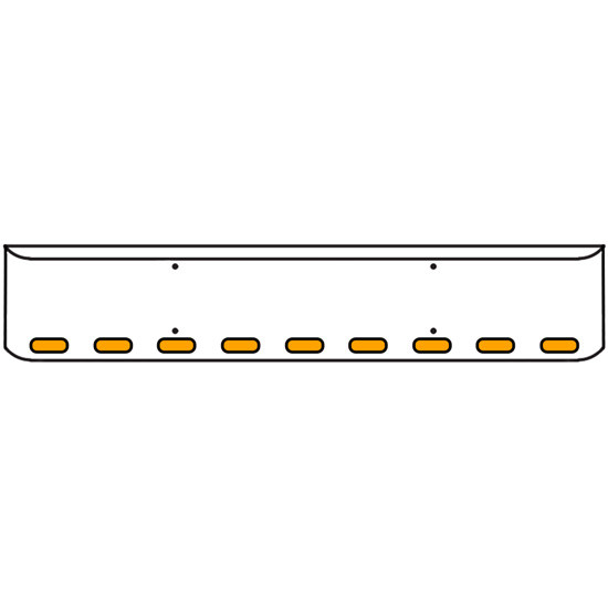 22 Inch Chrome Texas Rolled End Bumper Kit With Bolt Holes And 9 Oval Amber-Clear Mirage Lights For Western Star 4900Sf 2008 - Current