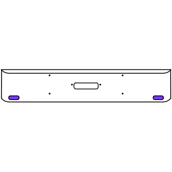 18 Inch Chrome Texas Rolled End Bumper Kit With Center Tow Hole And 2 Oval Amber-Purple Dual Revolution Lights With Visors For Western Star 4900Sf 2008 - Current