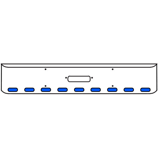 18 Inch Chrome Texas Rolled End Bumper Kit With Center Tow Hole And 9 Oval Amber-Blue Dual Revolution Lights With Visors For Western Star 4900Sf 2008 - Current