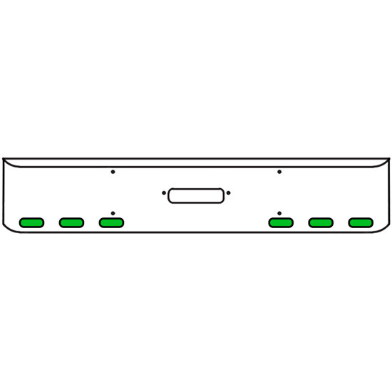 18 Inch Chrome Texas Rolled End Bumper Kit With Center Tow Hole And 6 Oval Amber-Green Dual Revolution Lights For Western Star 4900Sf 2008 - Current