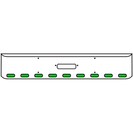 18 Inch Chrome Texas Rolled End Bumper Kit With Center Tow Hole And 9 Oval Amber-Green Dual Revolution Lights For Western Star 4900Sf 2008 - Current