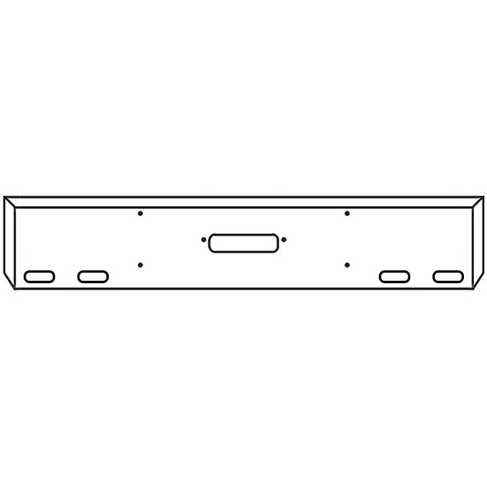 18 Inch Chrome Texas Mitered End Bumper With Tow, 4 Oval Light Holes For Western Star 4900SFA