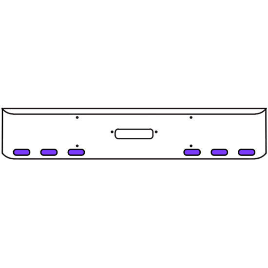 18 Inch Chrome Texas Rolled End Bumper Kit With Center Tow Hole And 6 Oval Amber-Purple Dual Revolution Lights For Western Star 4900Sf 2008 - Current