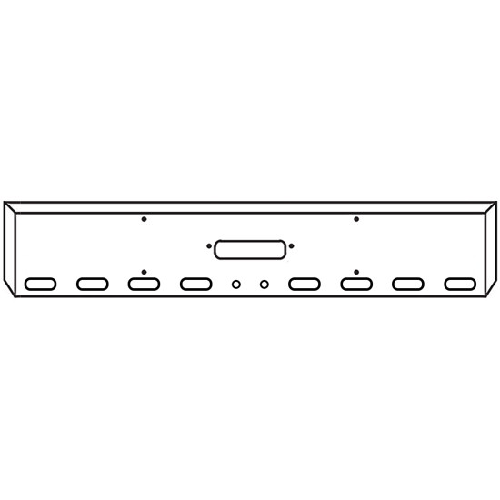 20 Inch Chrome Texas Mitered End Bumper With Tow, 8 Oval And 2 - 2 Inch Light Holes For Western Star 4900 SFA