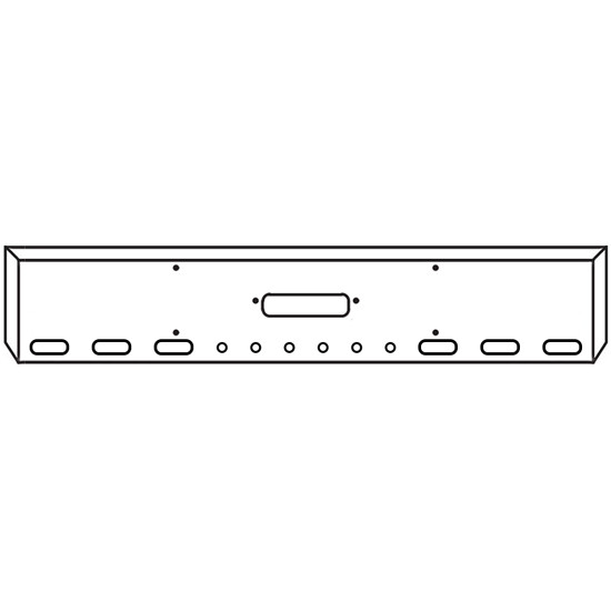 18 Inch Chrome Texas Boxed End Bumper With Tow, 6 Oval And 6 - 2 Inch Round Light Holes For Western Star 4900Sf