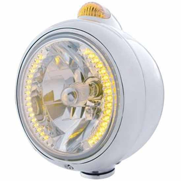Stainless Guide 682-C Headlight W/ 34 Amber LED Position Light, Amber Dual Function Top Mount Light Stainless Guide 682-C Headlight W/ 34 Amber LED Position Light, Amber Dual Function Top Mount Light