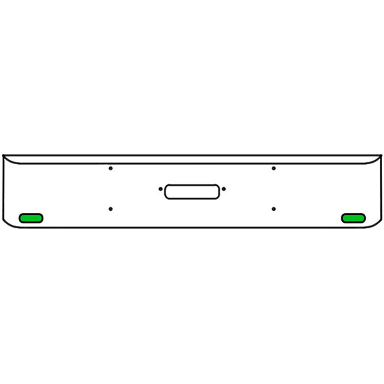20 Inch Chrome Texas Rolled End Bumper Kit With Center Tow Hole And 2 Oval Amber-Green Dual Revolution Lights For Western Star 4900Sf 2008 - Current