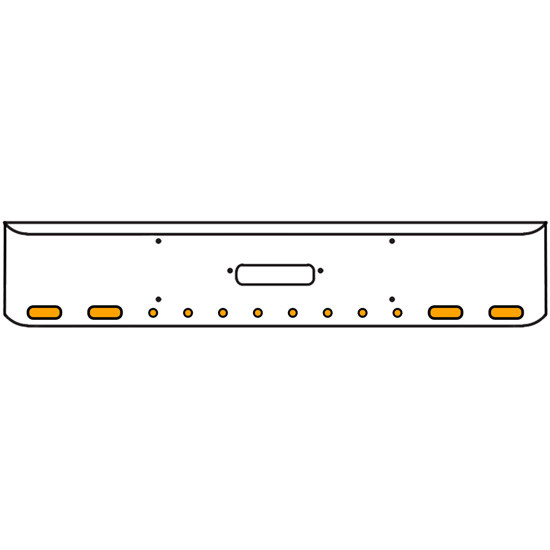20 Inch Chrome Texas Rolled End Bumper Kit With Center Tow Hole And 4 Oval-8 Round 2 Inch Amber-Clear Chrome Lights With Visors For Western Star 4900Sf 2008 - Current
