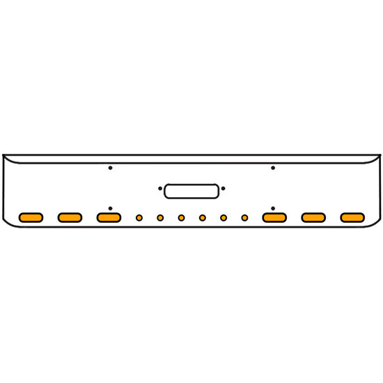 20 Inch Chrome Texas Rolled End Bumper Kit With Center Tow Hole And 6 Oval-6 Round 2 Inch Amber-Clear Mirage Lights For Western Star 4900Sf 2008 - Current