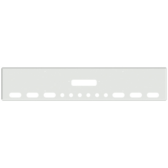 20 Inch Chrome Texas Boxed End Bumper With Tow, 6 Oval, 6 Round 2 Inch Light Holes In Face And 1 Round 2 Inch Light Hole Each End For Western Star 4900Sf