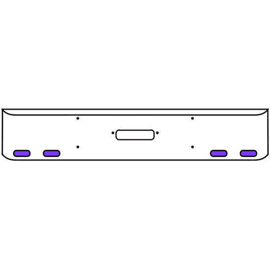 22 Inch Chrome Texas Rolled End Bumper Kit With Center Tow Hole And 4 Oval Amber-Purple Dual Revolution Lights For Western Star 4900Sf 2008 - Current