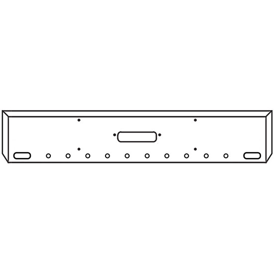 18 Inch Chrome Boxed American Eagle Bumper With Tow, 2 Oval And 10 - 2 Inch Round Light Holes For Western Star 4900Sf