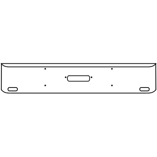 20 Inch Chrome Rolled American Eagle Bumper With Tow, 2 Oval Light Holes For Western Star 4900