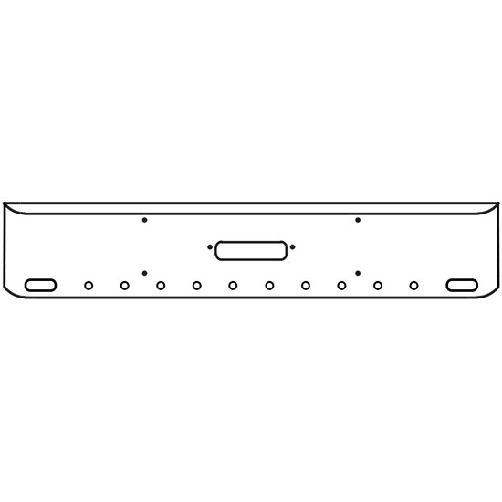 22 Inch Chrome Rolled American Eagle Bumper With Tow, 2 Oval And 10 - 2 Inch Light Holes For Western Star 4900