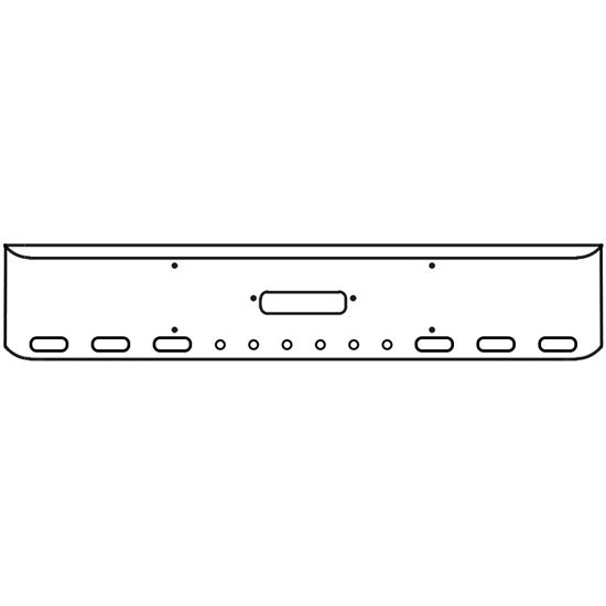 20 Inch Chrome Rolled American Eagle Bumper With Tow, 6 Oval And 6 - 2 Inch Light Holes For Western Star 4900