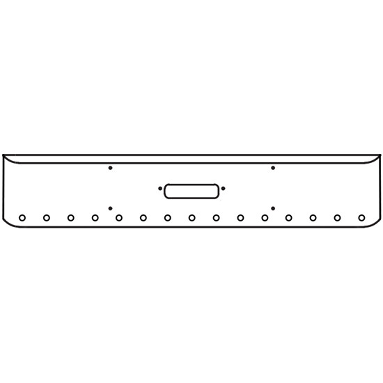 20 Inch Chrome Rolled American Eagle Bumper With Tow, 15 - 2 Inch Light Holes For Western Star 4900