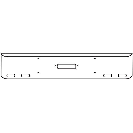 22 Inch Chrome Rolled American Eagle Bumper With Tow, 4 Oval Light Holes For Western Star 4900