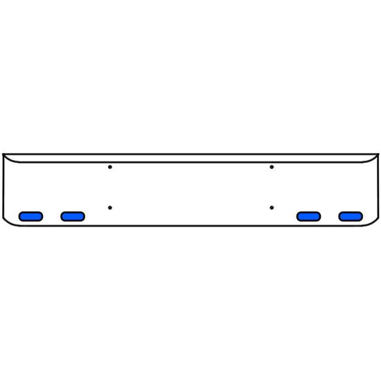 22 Inch Chrome Texas Rolled End Bumper Kit With Bolt Holes And 4 Oval Amber-Blue Dual Revolution Lights With Visors For Western Star 4700Sf 2013 - Current