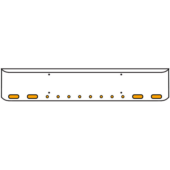 22 Inch Chrome Texas Rolled End Bumper Kit With Bolt Holes And 4 Oval-8 Round 2 Inch Amber-Clear Mirage Lights For Western Star 4700Sf 2013 - Current
