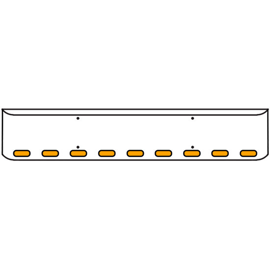20 Inch Chrome Texas Rolled End Bumper Kit With Mount Holes And 9 Oval Amber-Clear Pearl Lights For Western Star 4700 Sf 2013 - Current