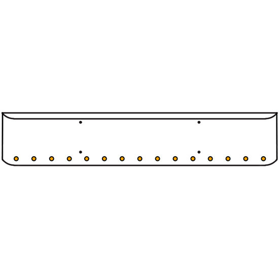 20 Inch Chrome Texas Rolled End Bumper Kit With Mount Holes And 15 Rnd 2 Inch Amber Lights For Western Star 4700 Sf 2013 - Current