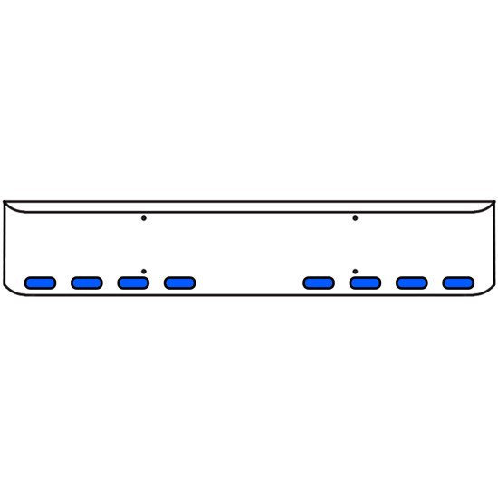 22 Inch Chrome Texas Rolled End Bumper Kit With Bolt Holes And 8 Oval Amber-Blue Dual Revolution Lights With Visors For Western Star 4700Sf 2013 - Current