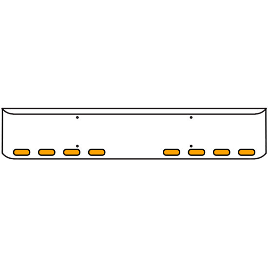 22 Inch Chrome Texas Rolled End Bumper Kit With Bolt Holes And 8 Oval Amber-Clear Chrome Lights With Visors For Western Star 4700Sf 2013 - Current