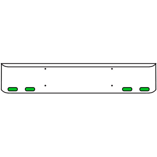 22 Inch Chrome Texas Rolled End Bumper Kit With Bolt Holes And 4 Oval Amber-Green Dual Revolution Lights For Western Star 4700Sf 2013 - Current