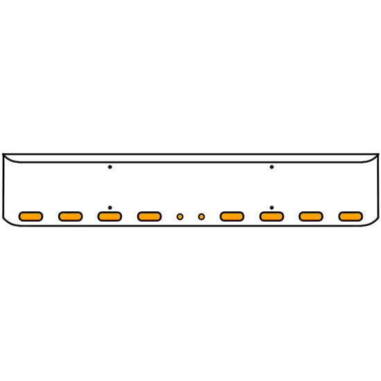 22 Inch Chrome Texas Rolled End Bumper Kit With Bolt Holes And 8 Oval-2 Round 2 Inch Amber-Clear Chrome Lights With Visors For Western Star 4700Sf 2013 - Current