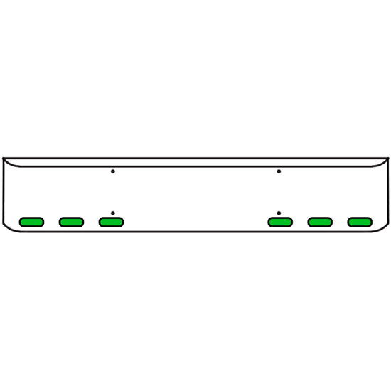 22 Inch Chrome Texas Rolled End Bumper Kit With Bolt Holes And 6 Oval Amber-Green Dual Revolution Lights For Western Star 4700Sf 2013 - Current