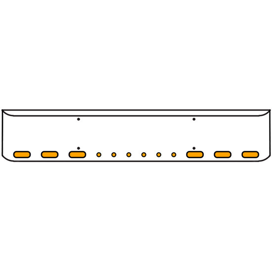 22 Inch Chrome Texas Rolled End Bumper Kit With Bolt Holes And 6 Oval-6 Round 2 Inch Amber Mirage Lights With Visors For Western Star 4700Sf 2013 - Current