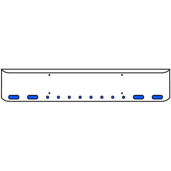 22 Inch Chrome Texas Rolled End Bumper Kit With Bolt Holes And 4 Oval-8 Round 2 Inch Amber-Blue Dual Revolution Lights For Western Star 4700Sf 2013 - Current