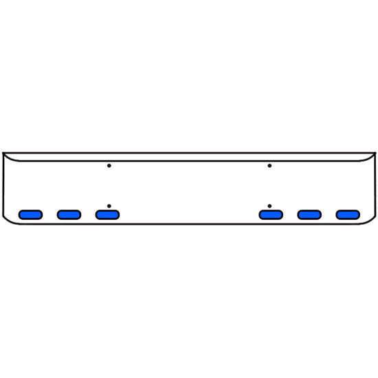 22 Inch Chrome Texas Rolled End Bumper Kit With Bolt Holes And 6 Oval Amber-Blue Dual Revolution Lights For Western Star 4700Sf 2013 - Current