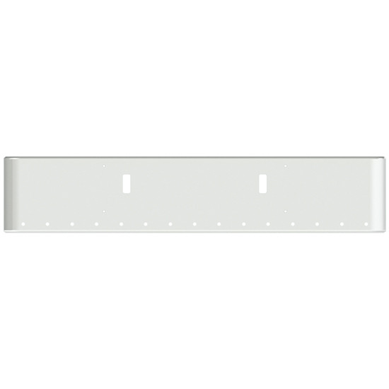 18 Inch Chrome Steel Texas Square Rolled End Bumper With Mounting And Tow/Hitch Holes 15 - 3/4 Inch Light Holes For Western Star 4700Sf 2013 And Newer