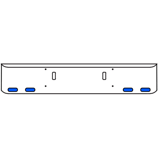 18 Inch Chrome Texas Rolled End Bumper Kit With Tow Holes And 4 Oval Amber-Blue Dual Revolution Lights With Visors For Western Star 4700Sf 2013 - Current