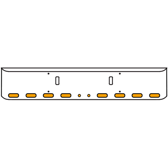 18 Inch Chrome Texas Rolled End Bumper Kit With Tow Holes And 8 Oval-2 Round 2 Inch Amber-Clear Chrome Lights For Western Star 4700Sf 2013 - Current