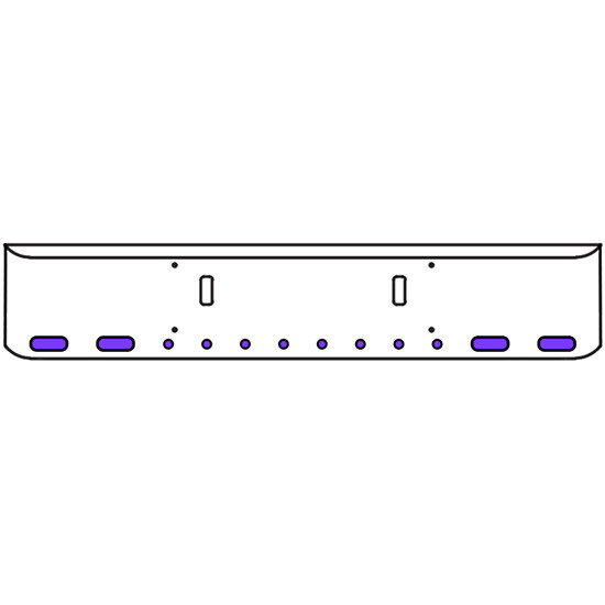20 Inch Chrome Texas Rolled End Bumper Kit With Tow Holes And 4 Oval-8 Rnd 2 Inch Amber-Purple Dual Revolution Lights For Western Star 4700 Sf 2013 - Current