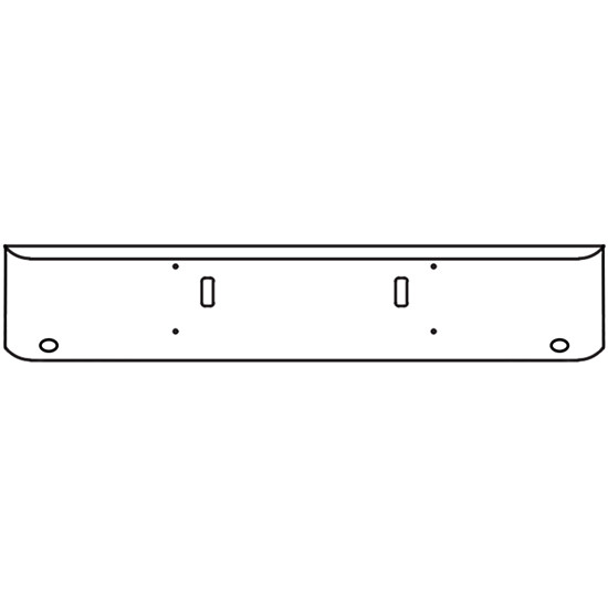 20 Inch Chrome Steel Texas Square Bumper With Mounting And Tow/Hitch Holes 2 M3 Or P3 Light Holes For Western Star 4700Sf 2013 And Newer